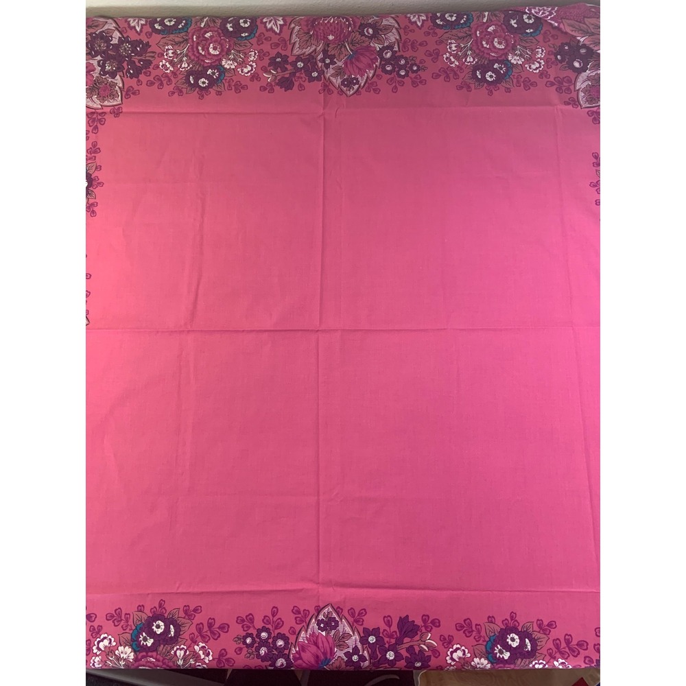 Souleiado French Provencal Pink Floral Cotton Tablecloth 130x130cm